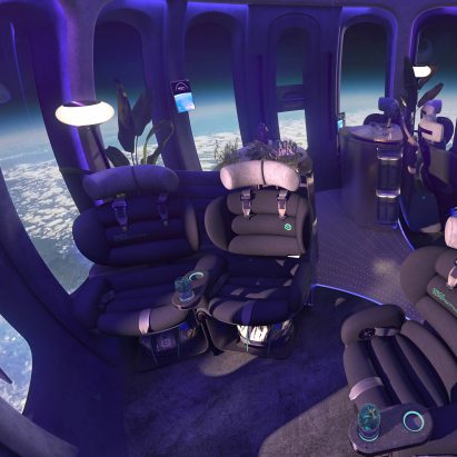 Rendering of Neptune Space Lounge by Space Perspective