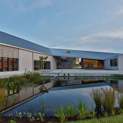 Farmland informs design of Thaden School building in Arkansas by Eskew Dumez Ripple
