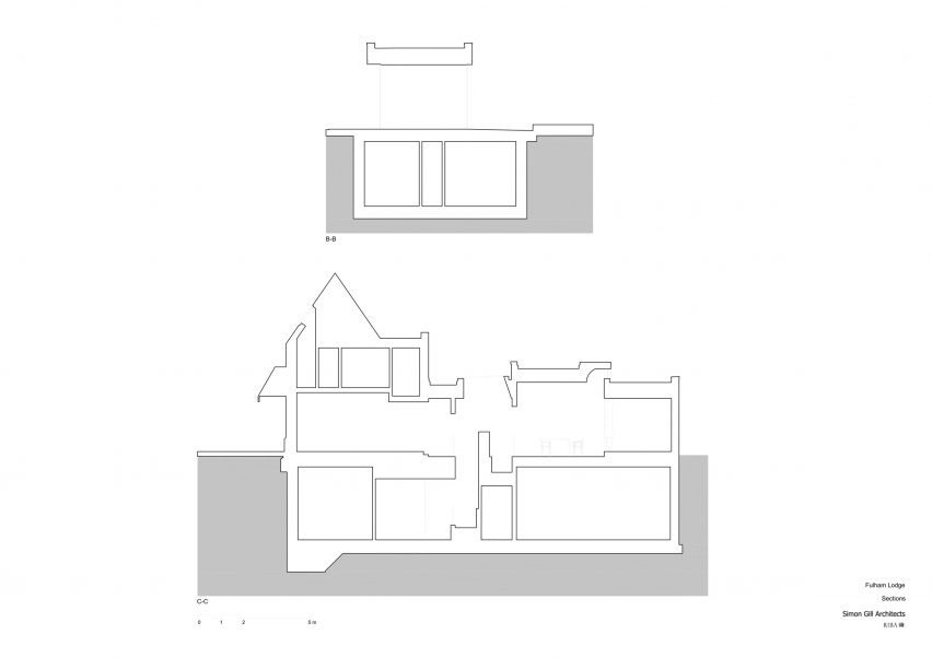 Section of The Lodge by Simon Gill Architects