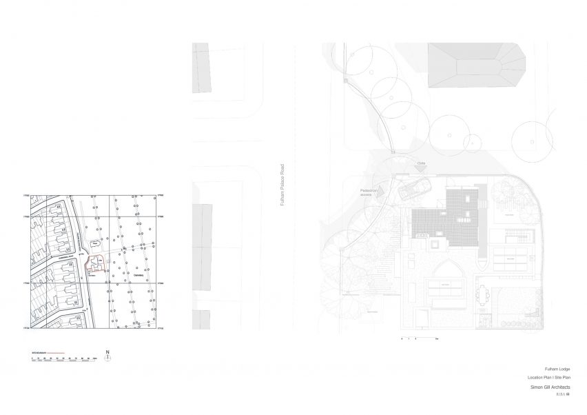 Site plan for The Lodge by Simon Gill Architects