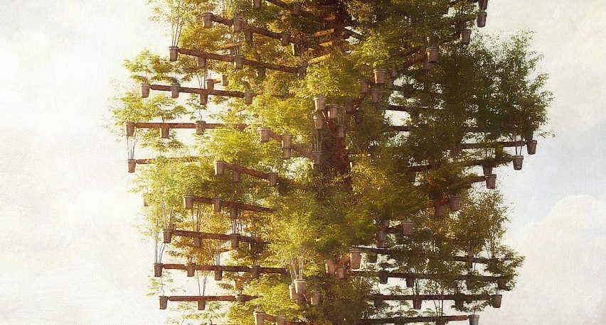 Tree of Trees sculpture at Buckingham Palace by Thomas Heatherwick