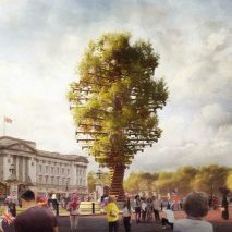 Tree of Trees sculpture at Buckingham Palace by Thomas Heatherwick