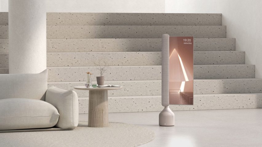 Totem by Studio Booboon used in portrait mode, situated in a modern living room space