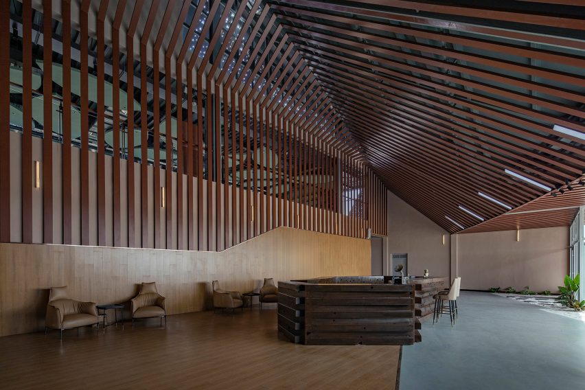 Interior of desert campsite facility by 3andwich Design
