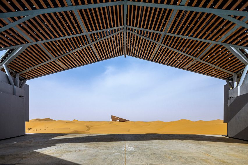 Canopy structure on desert campsite in China