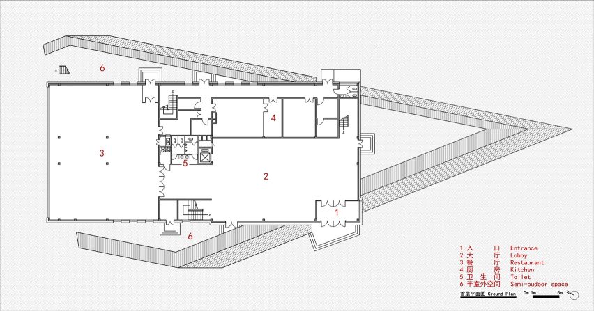 Ground floor plan of Service Center of the Desert Galaxy Camp