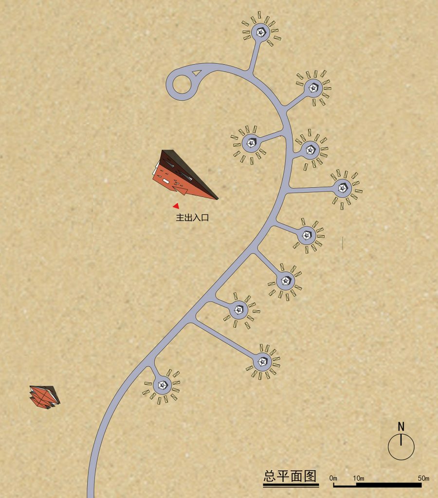 Site plan of Service Center of the Desert Galaxy Camp