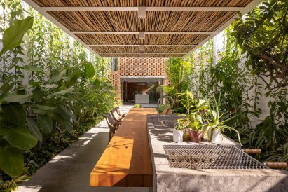 Tropical plants leisure area