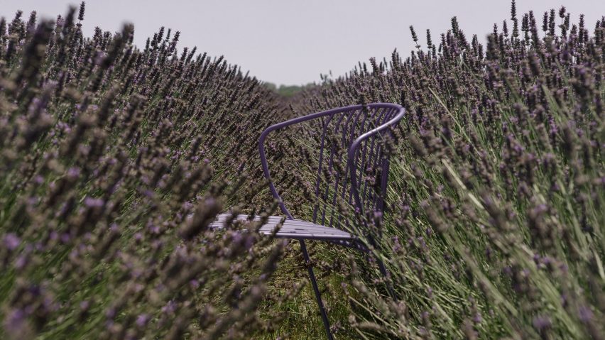 Not Out chain in lavender by E-ggs for True Design from True outdoor seating collection