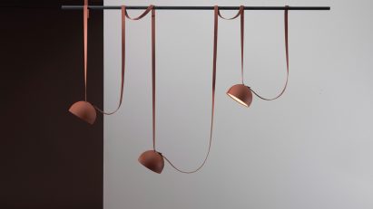 A photograph of the customisable hanging lighting system called Plusminus