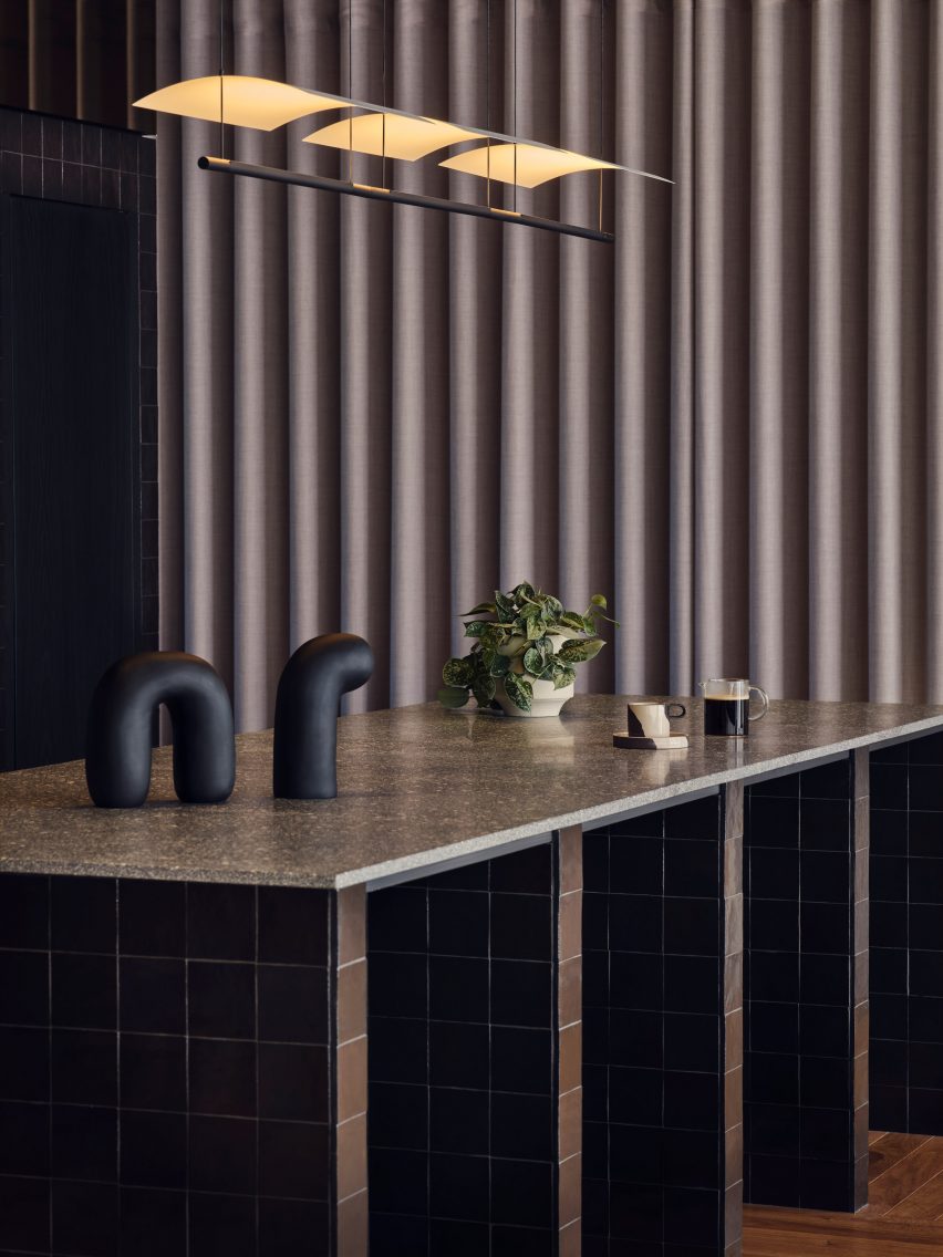 A tiled bar in a TIG coworking space