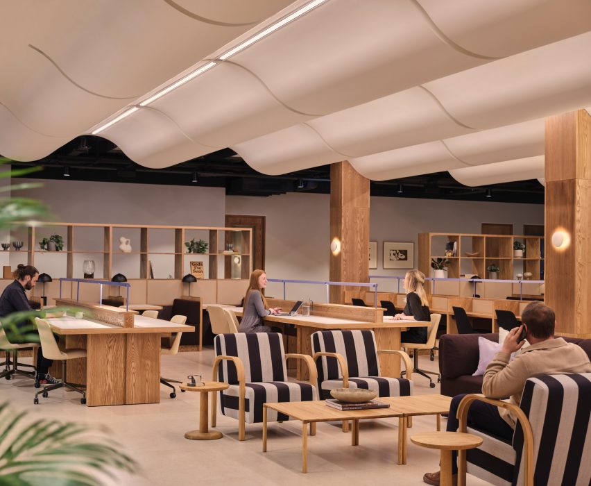 Undulating ceiling in Euston Road reading room