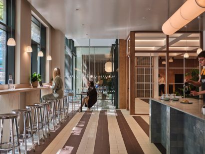 Cafe downstairs at 210 Euston Road