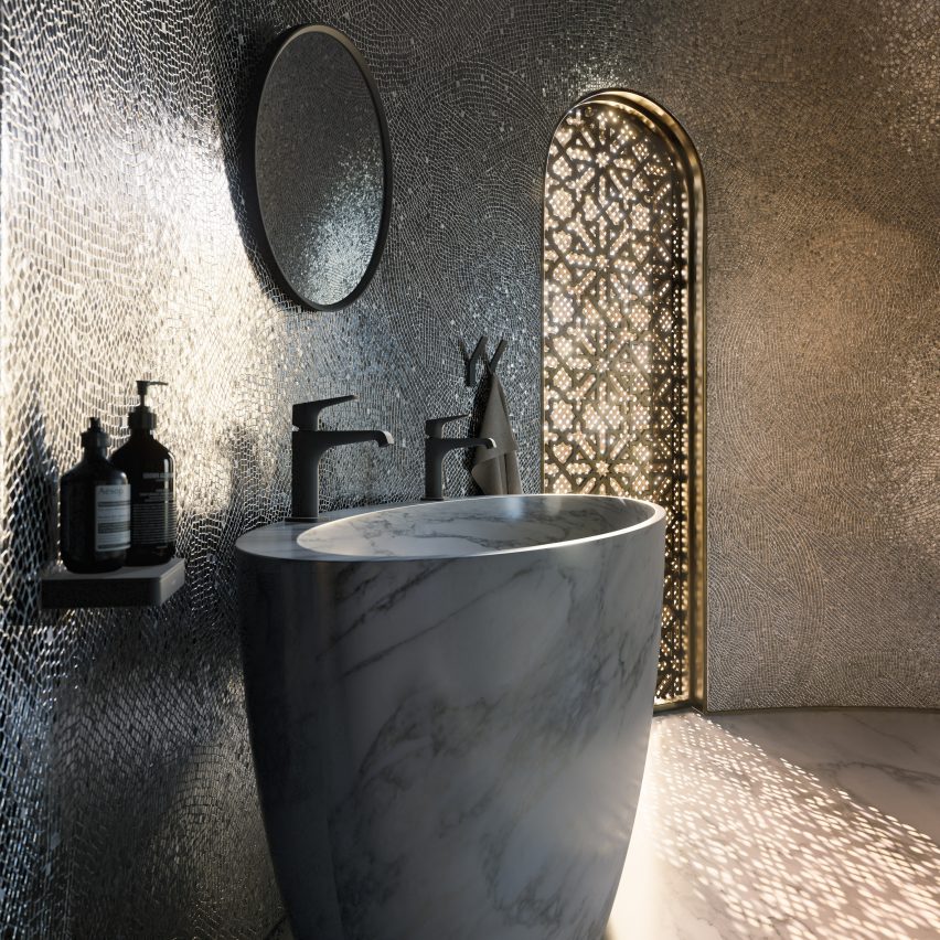 Double oval sink by Axor in the Hadi Teherani bathroom concept