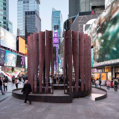 CLB places steel “chapel” in Times Square for NYCxDesign