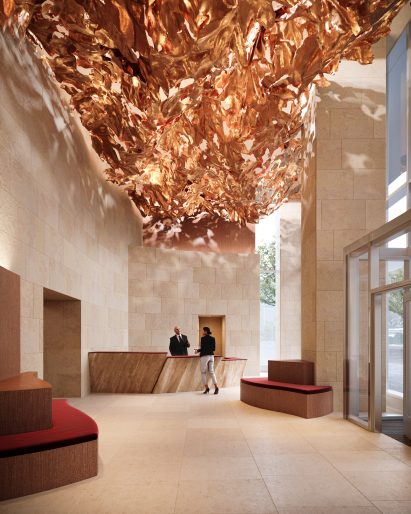 Forma lobby with sculpture