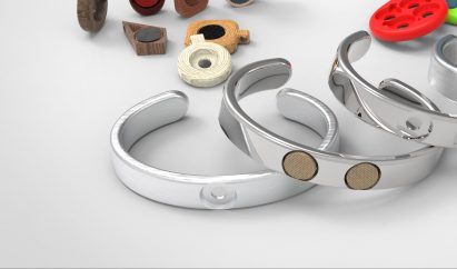 A photograph of a jewellery series designed to help neurodiverse people