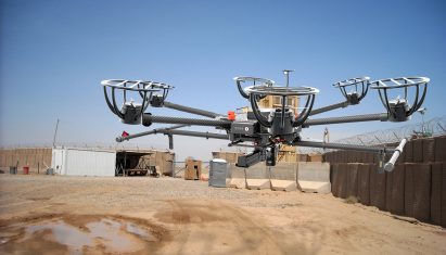 A photograph of a drone