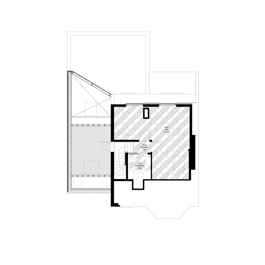 Second floor plan of Forest House