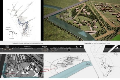 Site plan and concept sketches of an architecture project at Tulane University