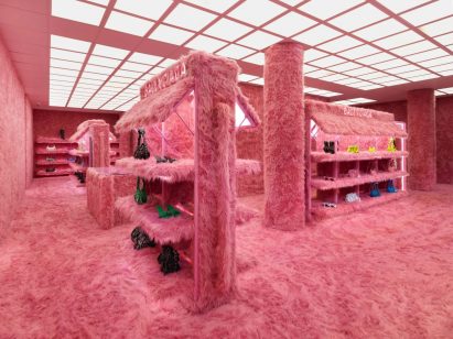 Balenciaga's faux fur-wrapped Mount Street store features in today's Dezeen Agenda newsletter
