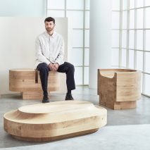 Low Collection solid oak furniture by Benni Allan for Béton Brut
