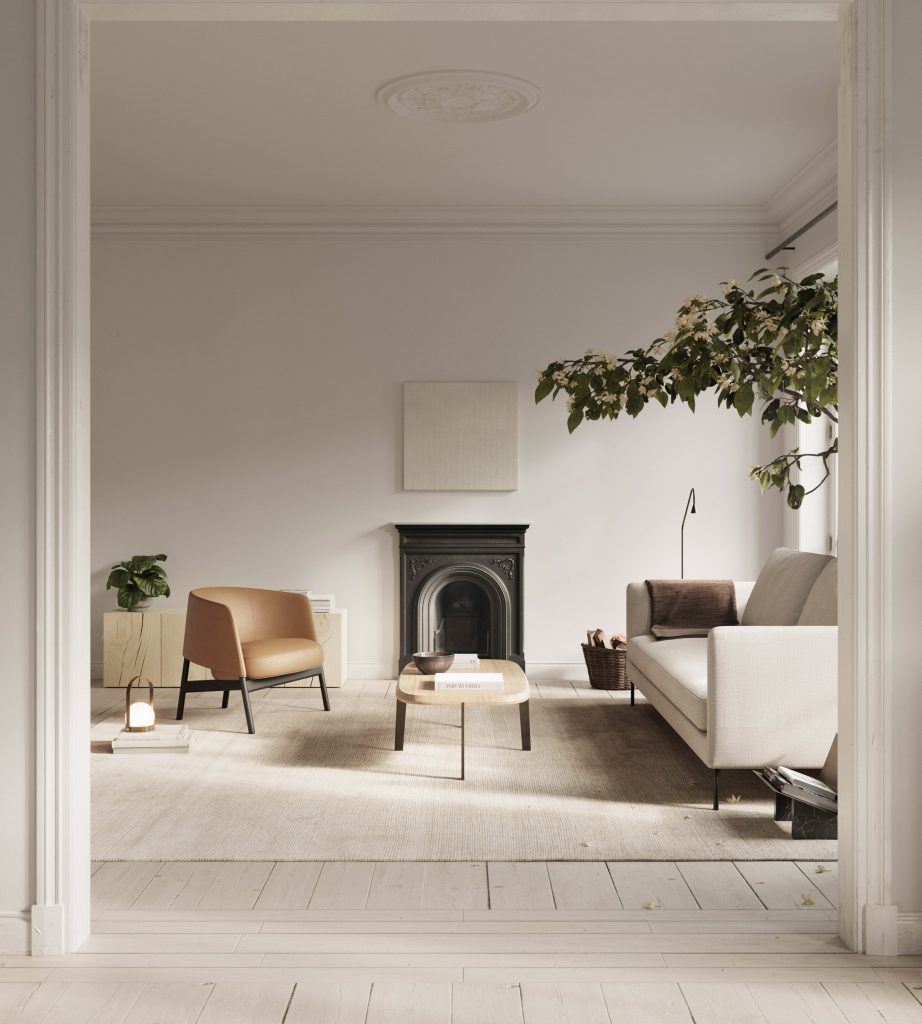 Image of the Collar chair pictured in an interior living room