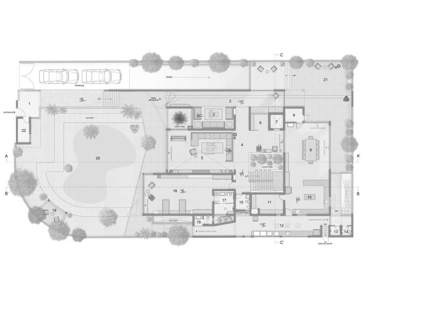 Ground floor plan of Beton Brut