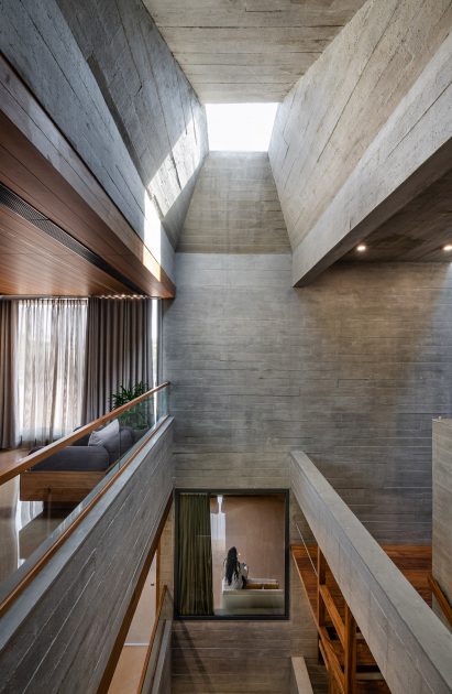 Image of the concrete atrium at the home
