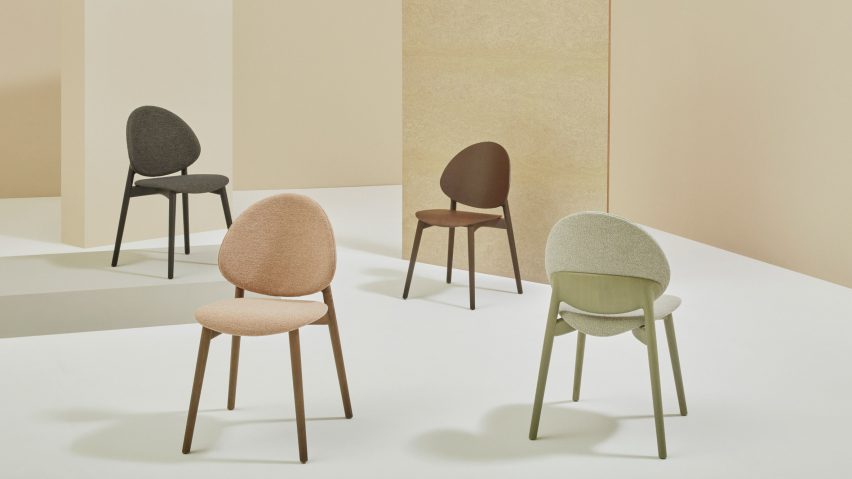Four Fleuron chairs on backdrop