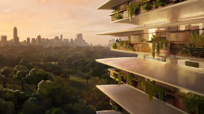 Verandas clad the BWDC Residential Tower