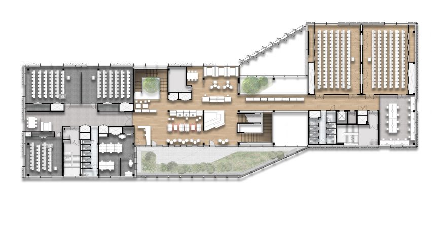 First floor plan of West Hub that was designed by Jestico + Whiles