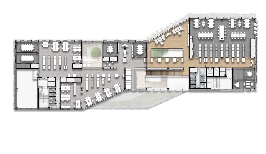 Second floor plan of West Hub that was designed by Jestico + Whiles