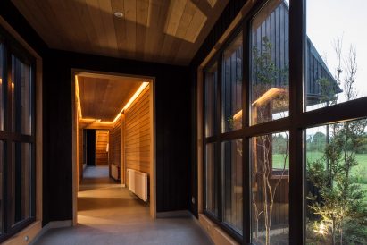 Chile house illuminated hallway