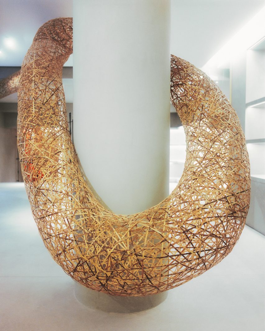 Casa Loewe is a fashion store in Barcelona that includes art pieces and furniture throughout