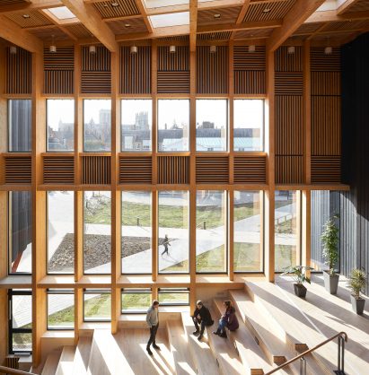 Atrium of Creative Centre at York St John University