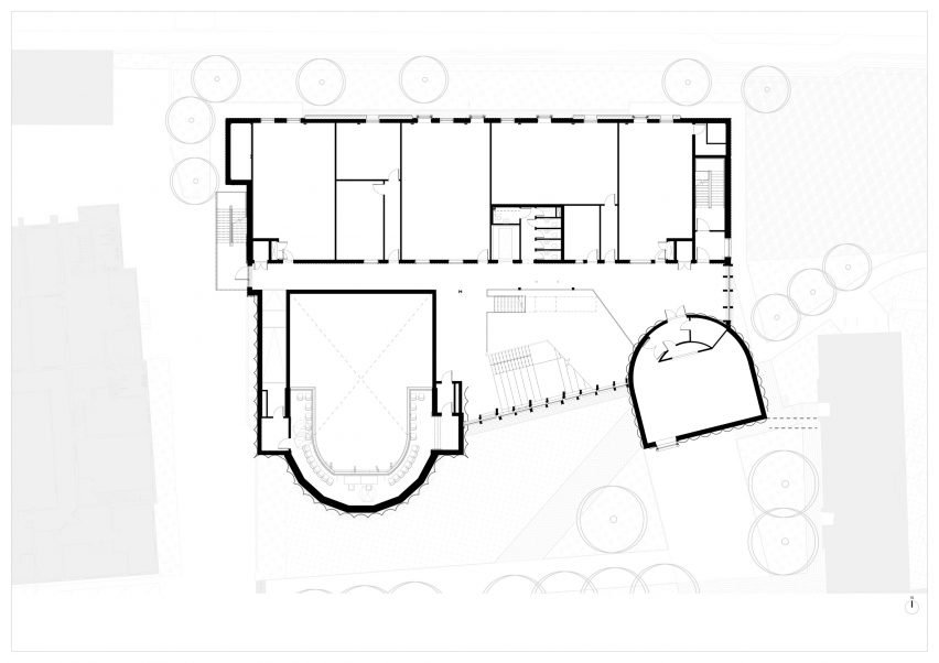 First floor plan of the Creative Centre at York St John University by Tate+Co