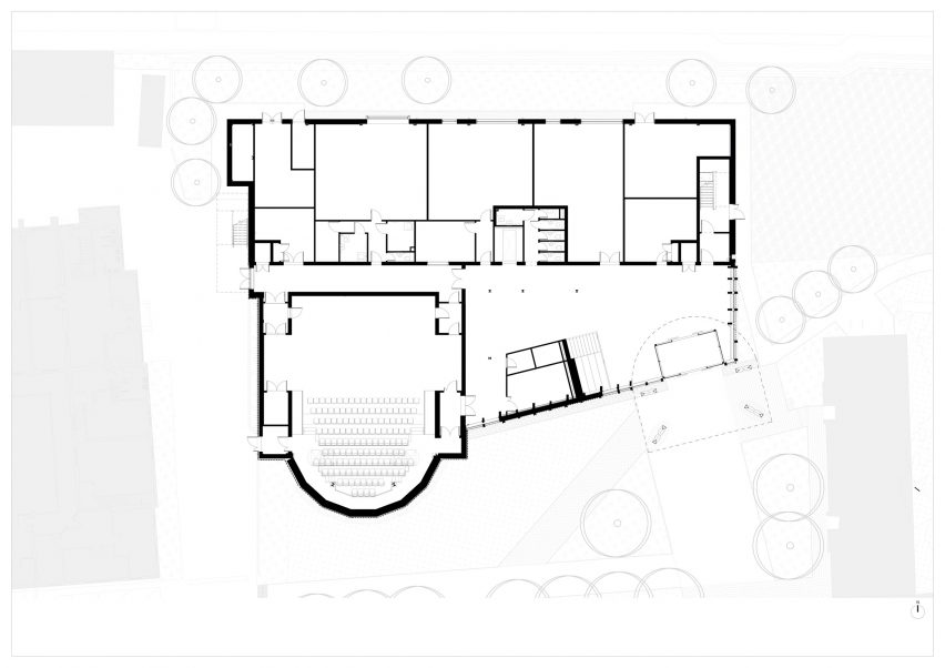 Ground floor plan of the Creative Centre at York St John University by Tate+Co