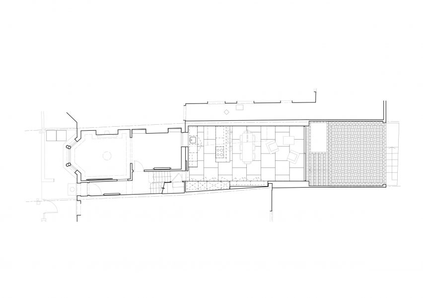 Ground floor plan of London Extension and Gallery by Delve Architects