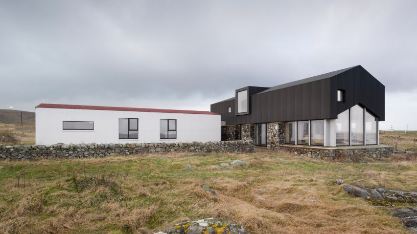 The home features a L shaped plan