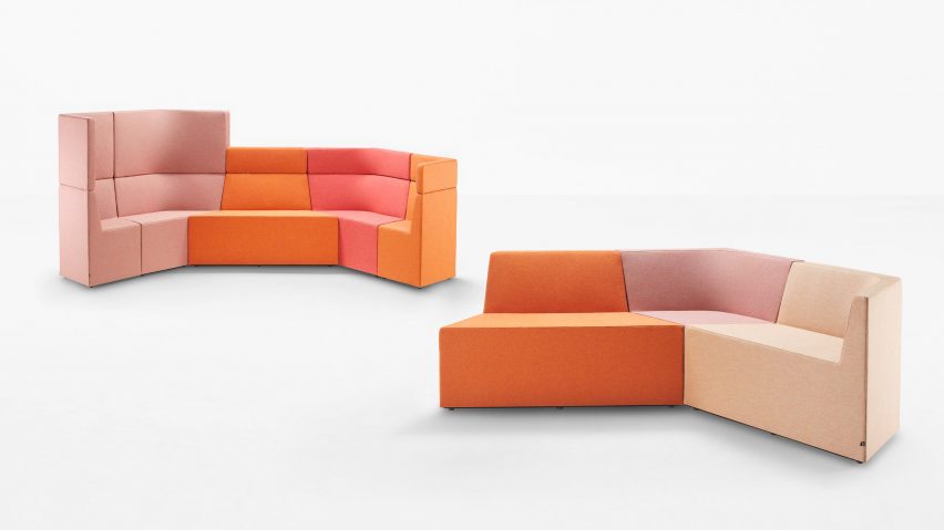 Angular Prisma benches by Alexander Lotersztain for Derlot