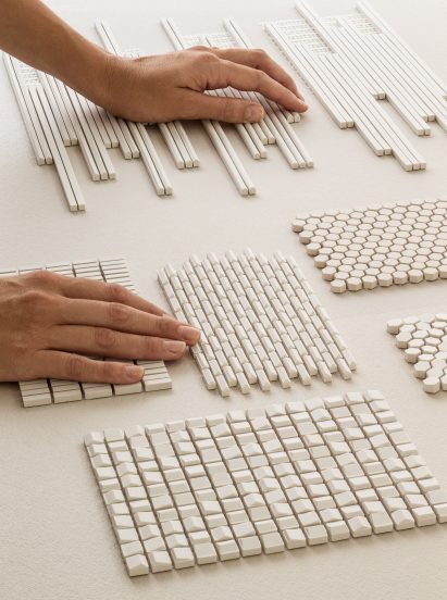 White textured tiles by Domus