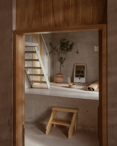 apartment with concrete and wood