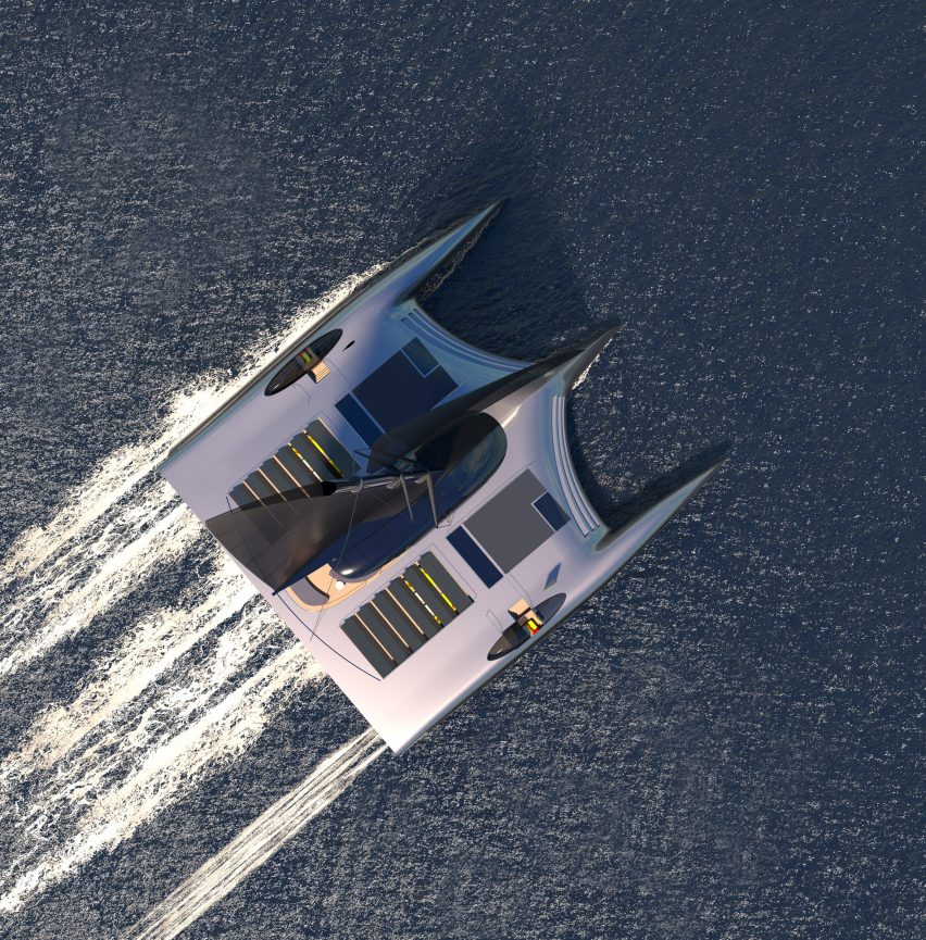 Rendering of aerial view of Domus superyacht