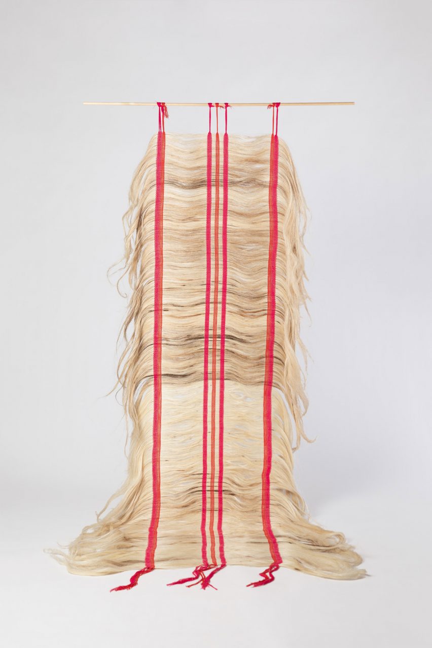 Unravelling the coffee bag fique fibre object by Rosana Escobar Garcia