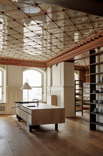 Kitchen island in Aarhus furniture shop by Bunn Studio