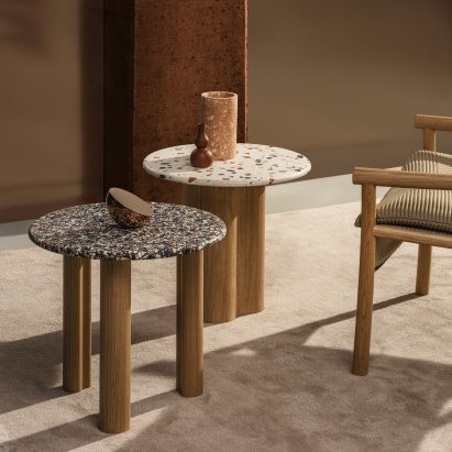 Photograph showing tarrazzo Ghia tables