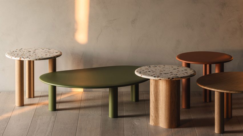 Photograph showing range of Ghia tables