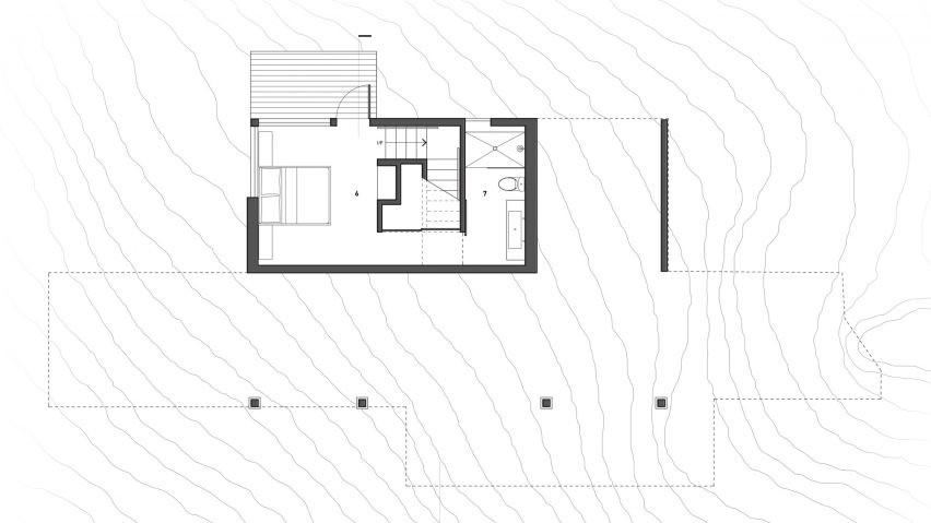 Lower level plan of Buck Mountain Cabin