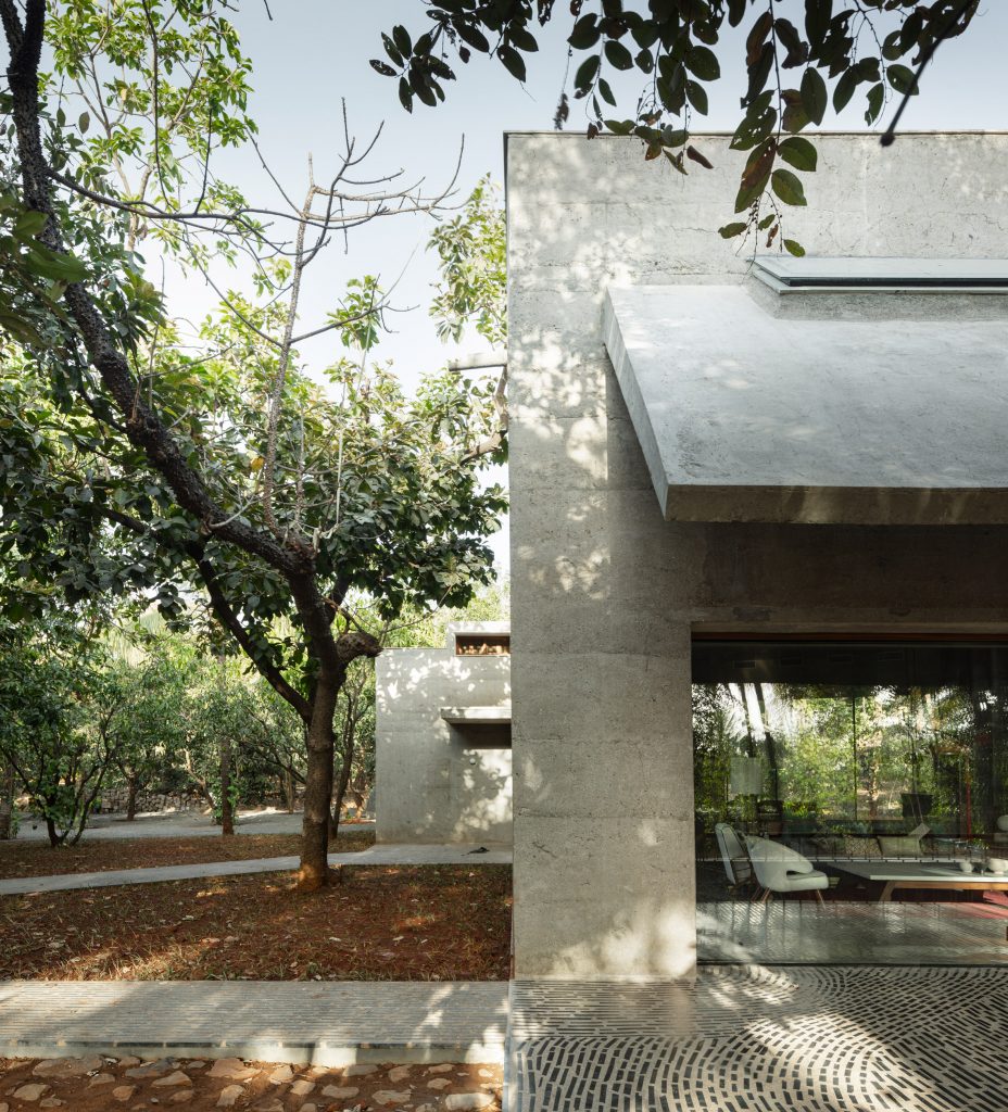 Exterior of House of Concrete Experiments by Samira Rathod Design Atelier